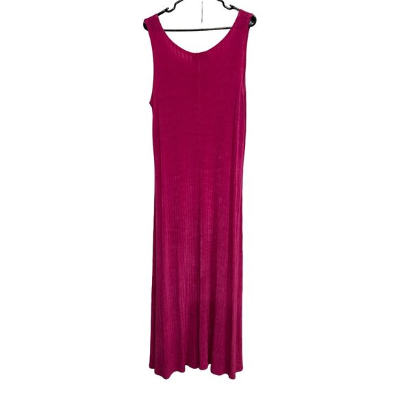 LInda Lundstrom Sleeveless Magenta A-Line Maxi Dress Stretchy Sz XL - Picture 2 of 7